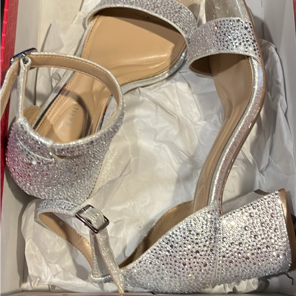 Kelly & Katie Sparkling Silver Heels